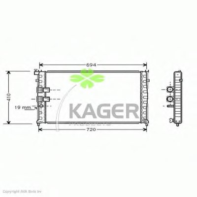 Радиатор, охлаждение двигателя KAGER купить