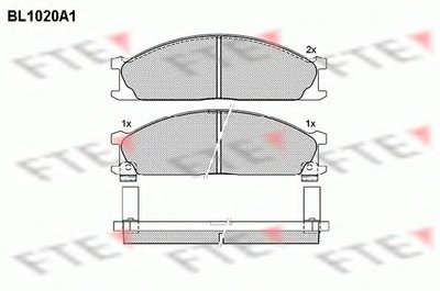 Комплект тормозных колодок, дисковый тормоз FTE