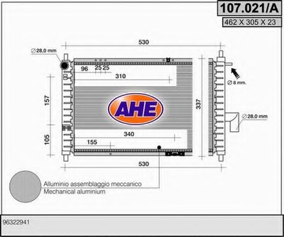 Радиатор, охлаждение двигателя AHE купить