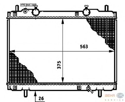 Радиатор, охлаждение двигателя BEHR HELLA SERVICE купить