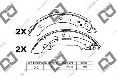 Комплект тормозных колодок DJ PARTS купить