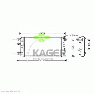 Радиатор, охлаждение двигателя KAGER купить