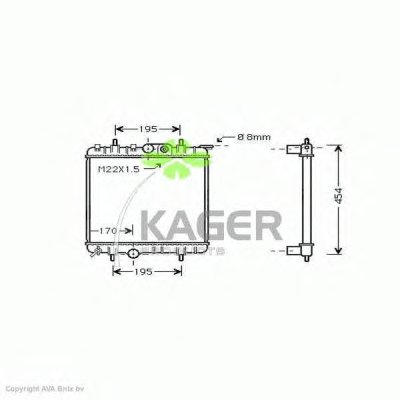 Радиатор, охлаждение двигателя KAGER купить