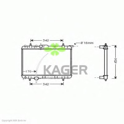 Радиатор, охлаждение двигателя KAGER купить