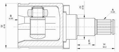 Шарнирный комплект, приводной вал SPIN OPEN PARTS