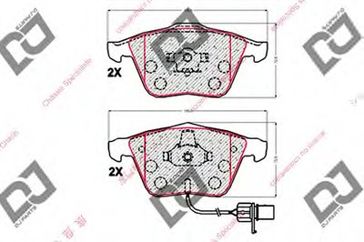 Комплект тормозных колодок, дисковый тормоз DJ PARTS