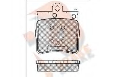 Комплект тормозных колодок, дисковый тормоз R BRAKE
