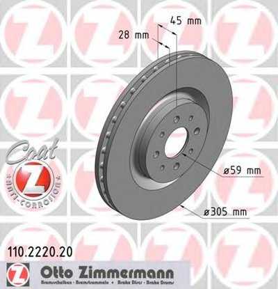 Тормозной диск COAT Z ZIMMERMANN купить