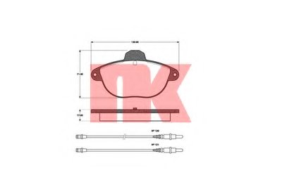 Комплект тормозных колодок, дисковый тормоз NK