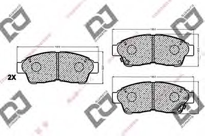 Комплект тормозных колодок, дисковый тормоз DJ PARTS