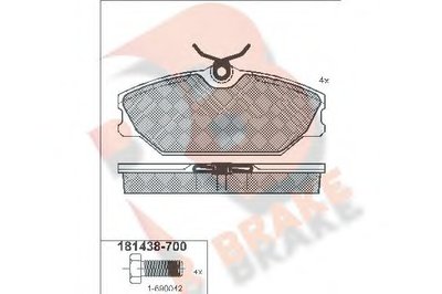 Комплект тормозных колодок, дисковый тормоз R BRAKE