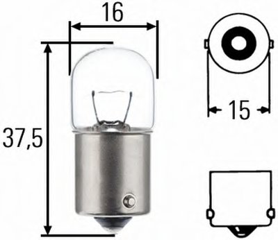 Лампа накаливания, фонарь указателя поворота; Лампа накаливания, фонарь освещения номерного знака; Лампа накаливания, за