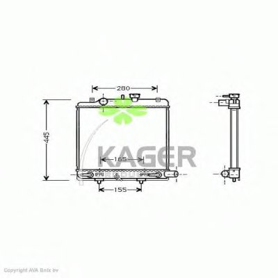 Радиатор, охлаждение двигателя KAGER купить