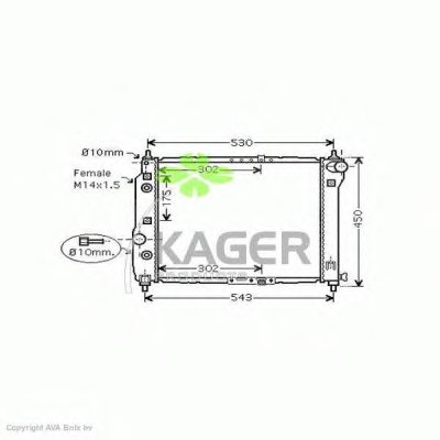 Радиатор, охлаждение двигателя KAGER купить