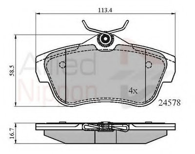 Комплект тормозных колодок, дисковый тормоз ANL Braking COMLINE