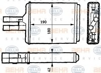 Теплообменник, отопление салона BEHR HELLA SERVICE HELLA