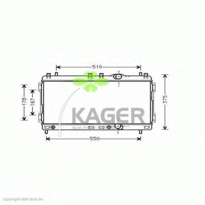 Радиатор, охлаждение двигателя KAGER купить