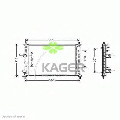 Радиатор, охлаждение двигателя KAGER купить