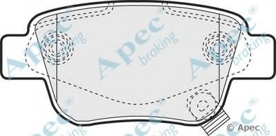 Комплект тормозных колодок, дисковый тормоз APEC braking