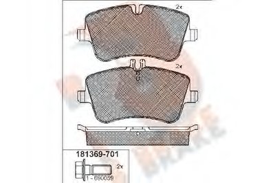 Комплект тормозных колодок, дисковый тормоз R BRAKE