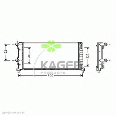 Радиатор, охлаждение двигателя KAGER купить