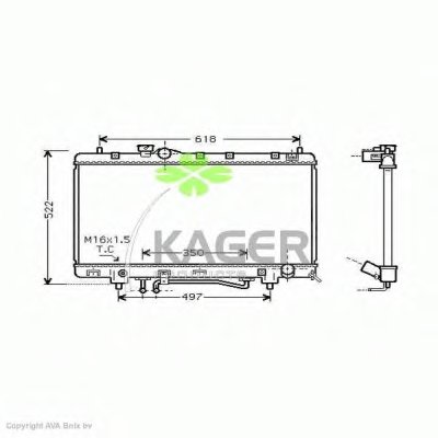 Радиатор, охлаждение двигателя KAGER купить