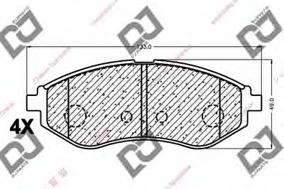 Комплект тормозных колодок, дисковый тормоз DJ PARTS