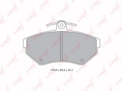 Комплект тормозных колодок, дисковый тормоз LYNXauto
