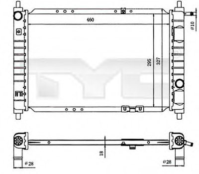 Радиатор, охлаждение двигателя TYC купить