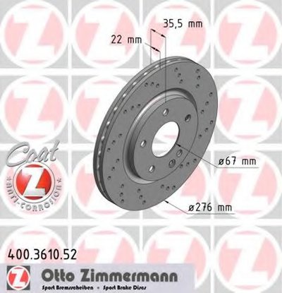 Тормозной диск SPORT BRAKE DISC COAT Z ZIMMERMANN купить