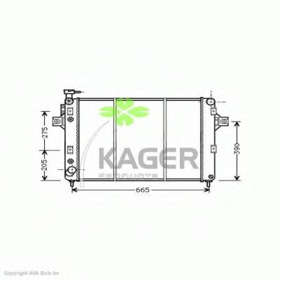 Радиатор, охлаждение двигателя KAGER купить