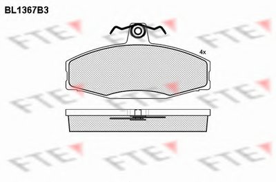 Комплект тормозных колодок, дисковый тормоз FTE