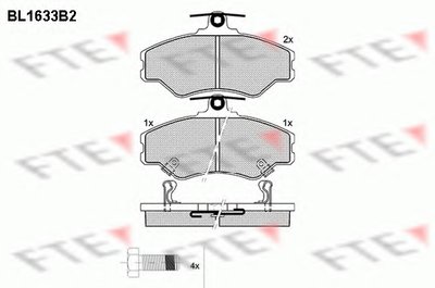 Комплект тормозных колодок, дисковый тормоз FTE