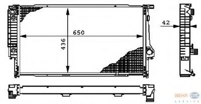 Радиатор, охлаждение двигателя BEHR HELLA SERVICE HELLA купить
