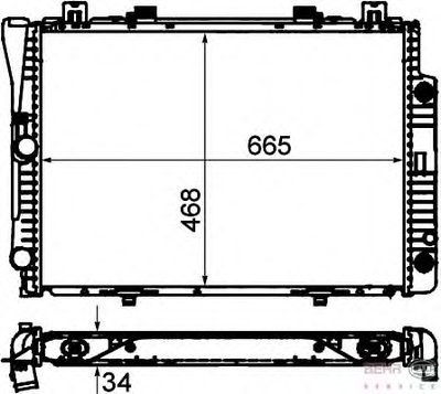 Радиатор, охлаждение двигателя BEHR HELLA SERVICE купить