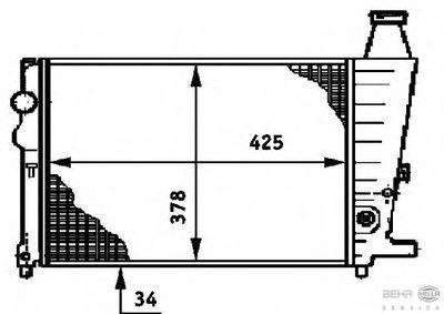 Радиатор, охлаждение двигателя BEHR HELLA SERVICE купить