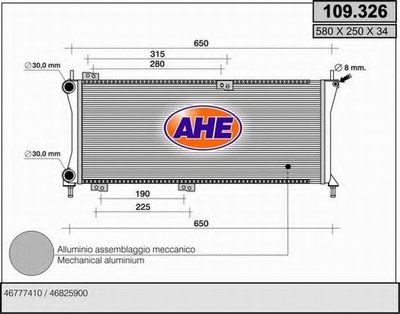 Радиатор, охлаждение двигателя AHE купить