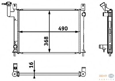 Радиатор, охлаждение двигателя BEHR HELLA SERVICE купить