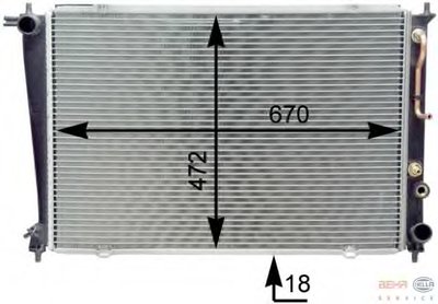 Радиатор, охлаждение двигателя BEHR HELLA SERVICE купить