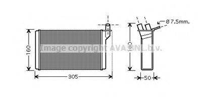 Теплообменник, отопление салона AVA QUALITY COOLING