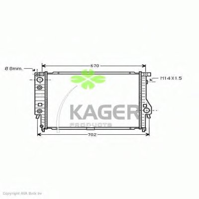 Радиатор, охлаждение двигателя KAGER купить