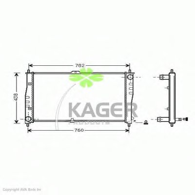 Радиатор, охлаждение двигателя KAGER купить