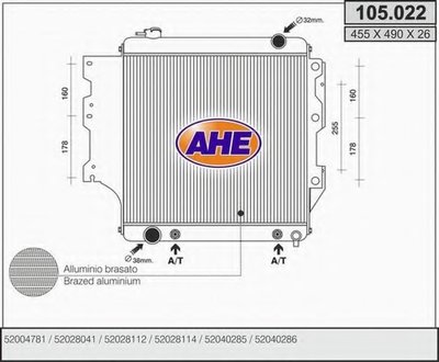 Радиатор, охлаждение двигателя AHE купить