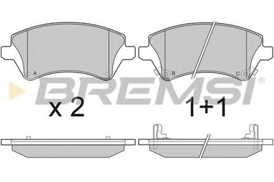 Комплект тормозных колодок, дисковый тормоз BREMSI купить