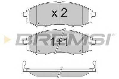 Комплект тормозных колодок, дисковый тормоз BREMSI