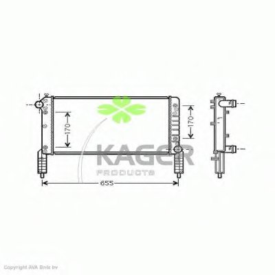 Радиатор, охлаждение двигателя KAGER купить