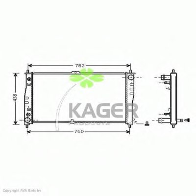 Радиатор, охлаждение двигателя KAGER купить