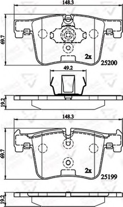 Комплект тормозных колодок, дисковый тормоз ANL Braking COMLINE
