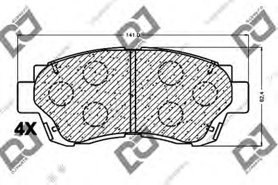 Комплект тормозных колодок, дисковый тормоз DJ PARTS