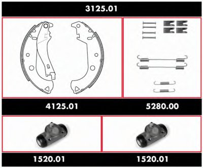 Комплект тормозов, барабанный тормозной механизм Precision Kit REMSA